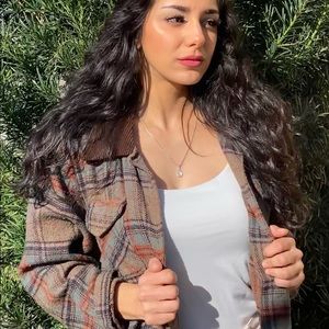 1980’s Vintage Capacity Plaid Wool Core Corduroy Collar Jacket